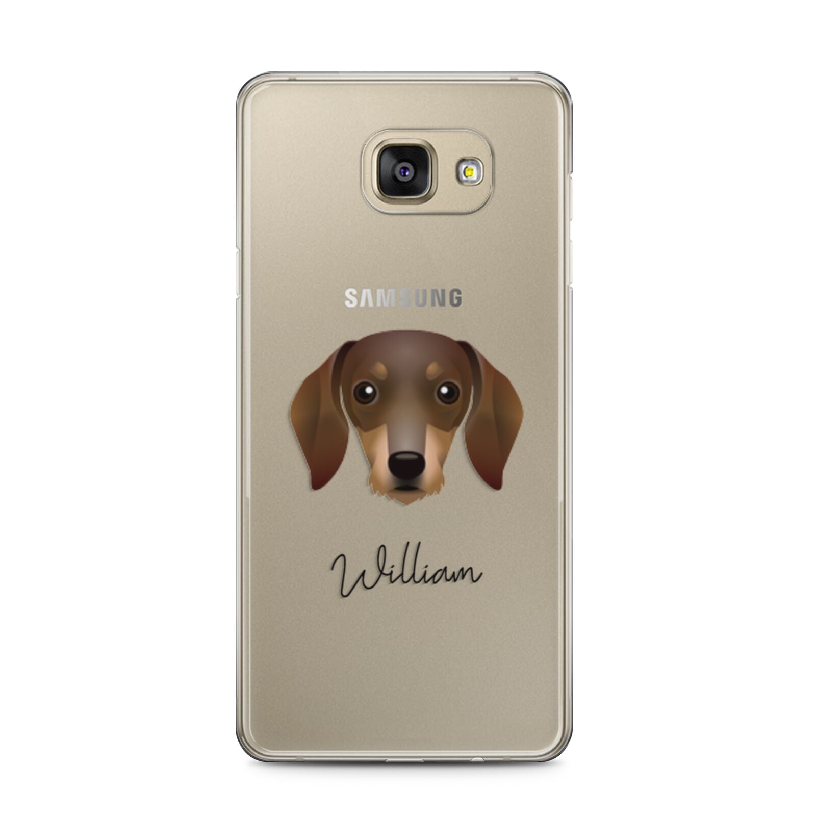 Dachshund Personalised Samsung Galaxy A5 2016 Case on gold phone