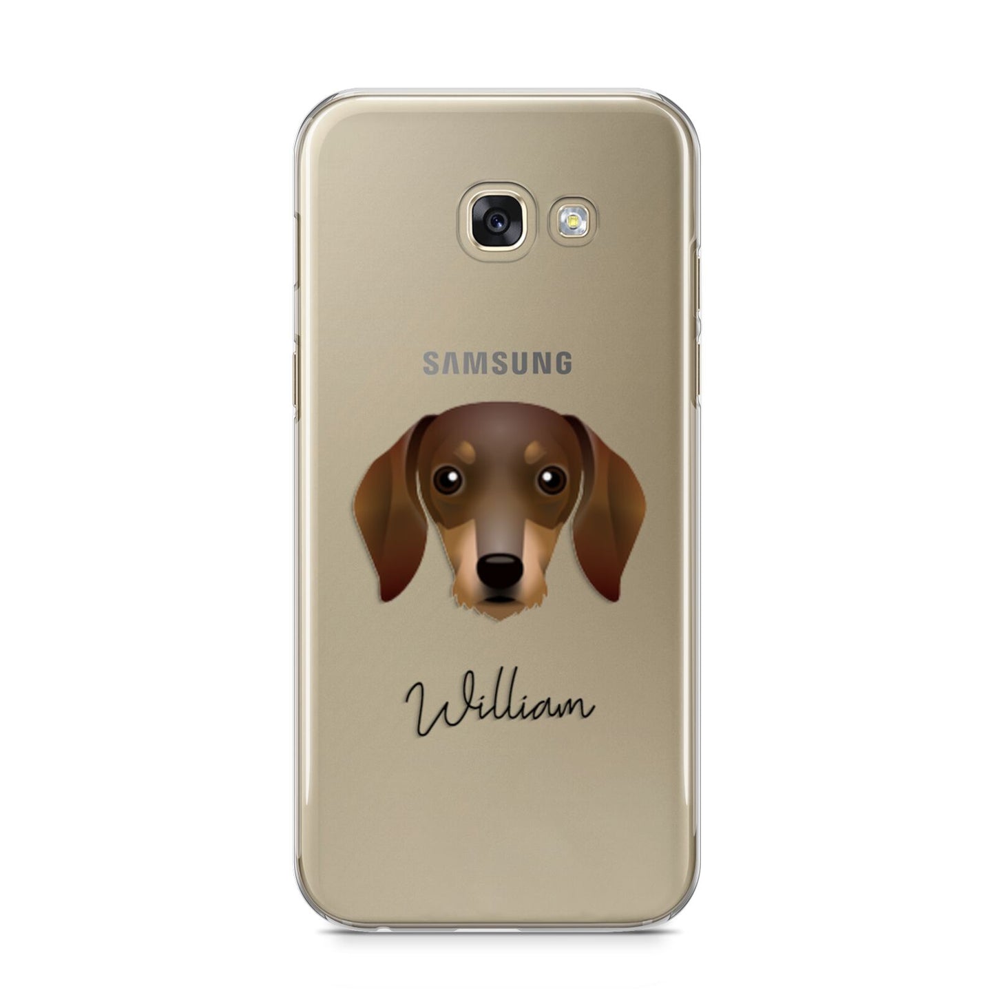 Dachshund Personalised Samsung Galaxy A5 2017 Case on gold phone