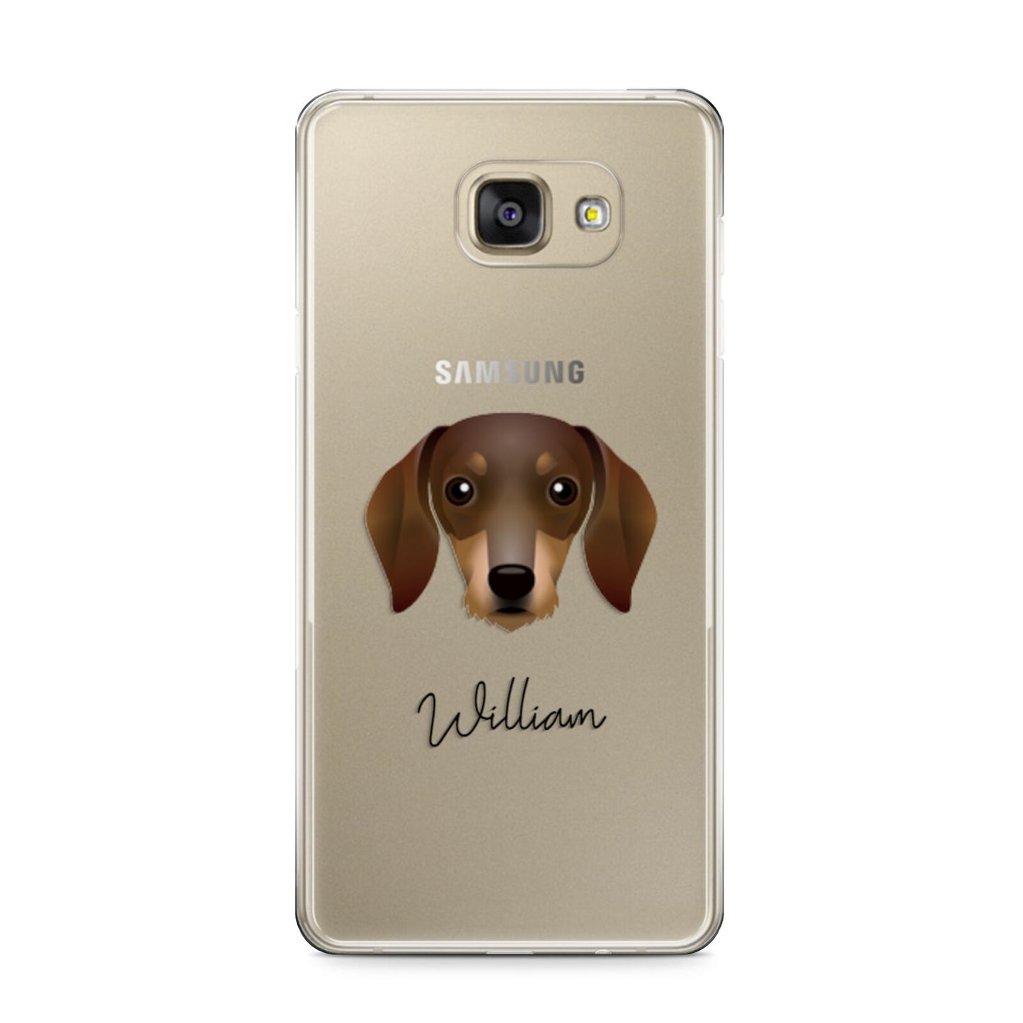 Dachshund Personalised Samsung Galaxy A9 2016 Case on gold phone