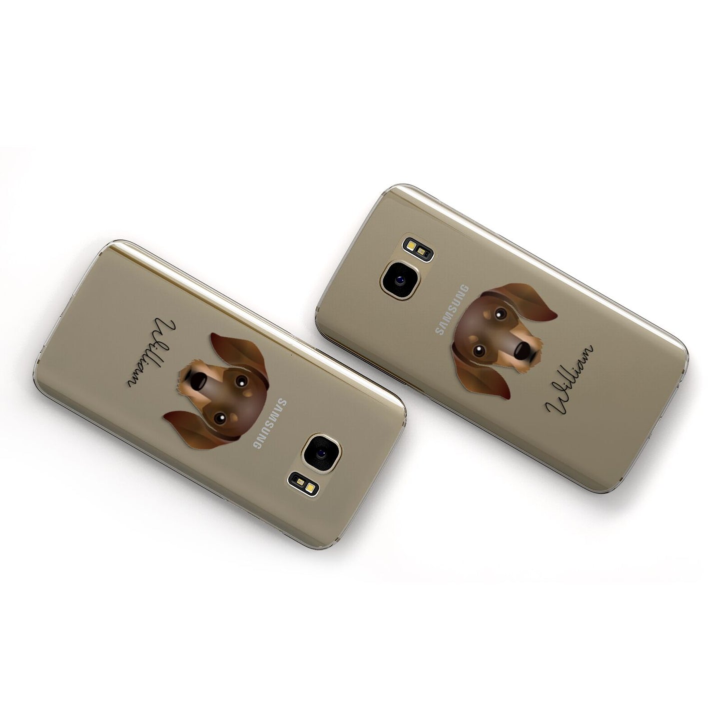Dachshund Personalised Samsung Galaxy Case Flat Overview