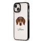 Dachshund Personalised iPhone 13 Black Impact Case Side Angle on Silver phone