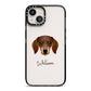 Dachshund Personalised iPhone 13 Black Impact Case on Silver phone