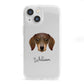 Dachshund Personalised iPhone 13 Mini Clear Bumper Case