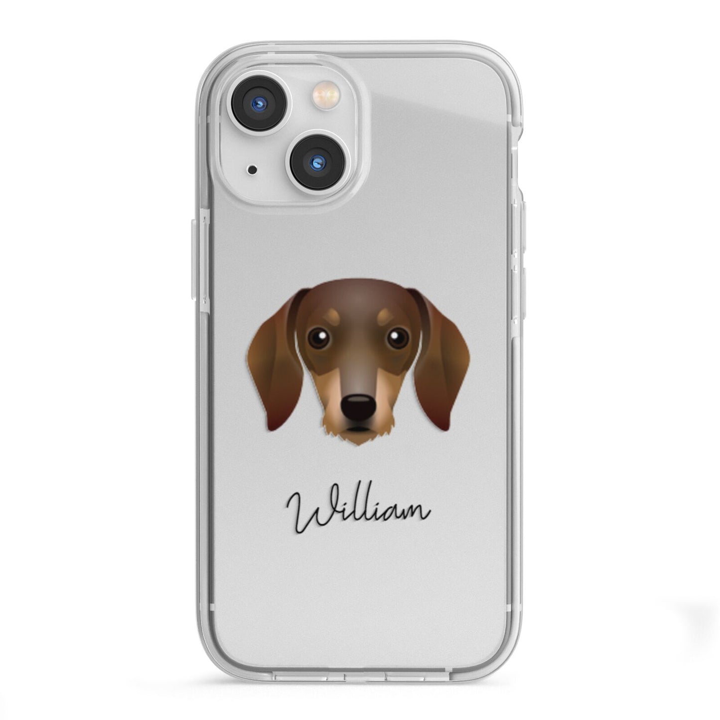 Dachshund Personalised iPhone 13 Mini TPU Impact Case with White Edges