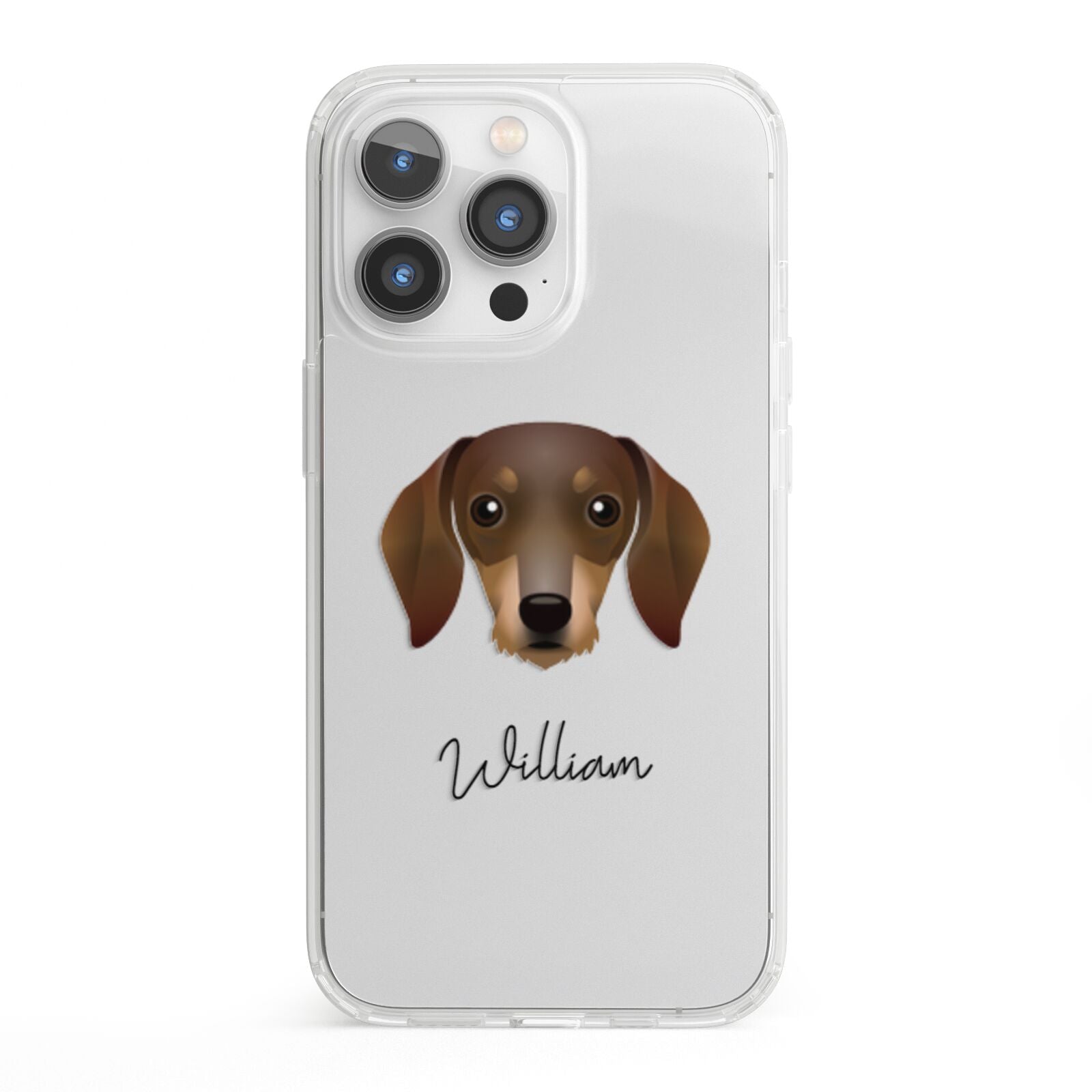 Dachshund Personalised iPhone 13 Pro Clear Bumper Case