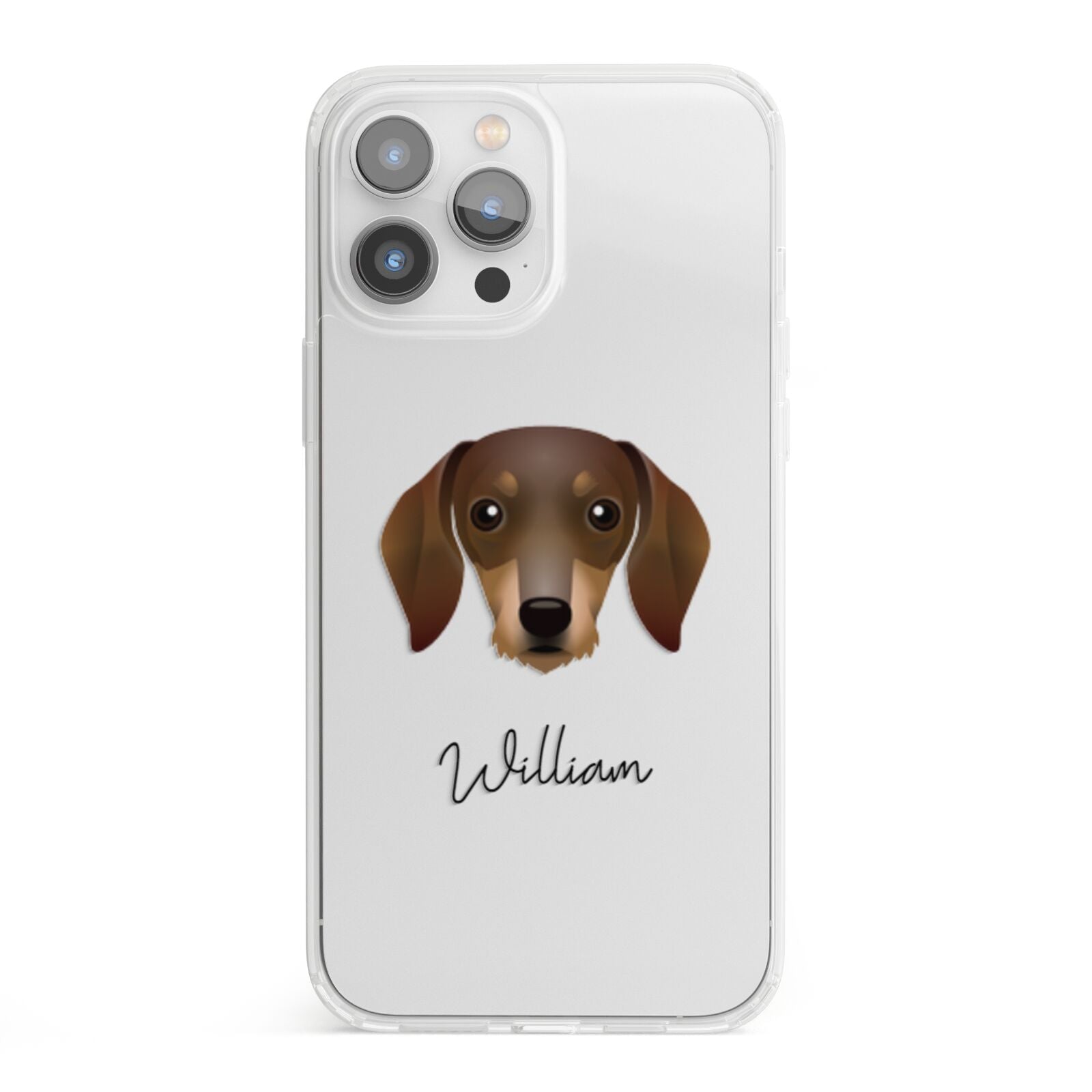 Dachshund Personalised iPhone 13 Pro Max Clear Bumper Case