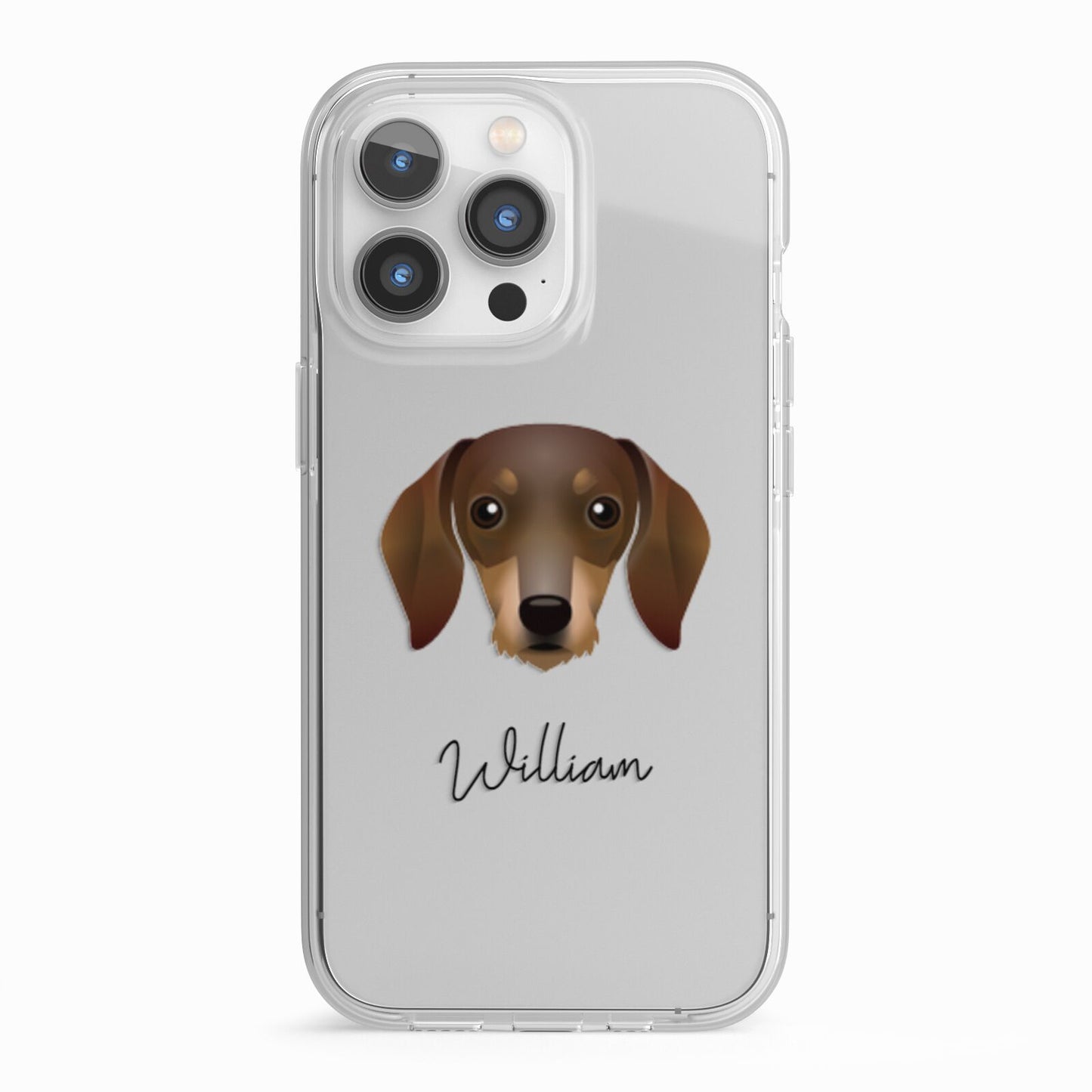 Dachshund Personalised iPhone 13 Pro TPU Impact Case with White Edges