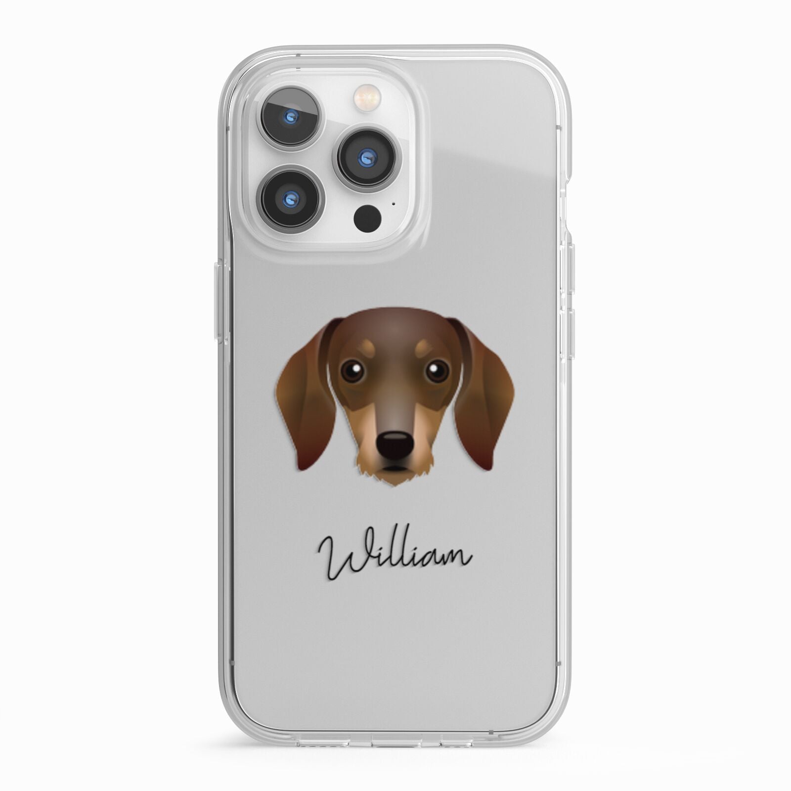 Dachshund Personalised iPhone 13 Pro TPU Impact Case with White Edges
