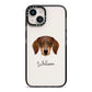Dachshund Personalised iPhone 14 Black Impact Case on Silver phone
