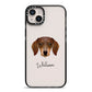 Dachshund Personalised iPhone 14 Plus Black Impact Case on Silver phone