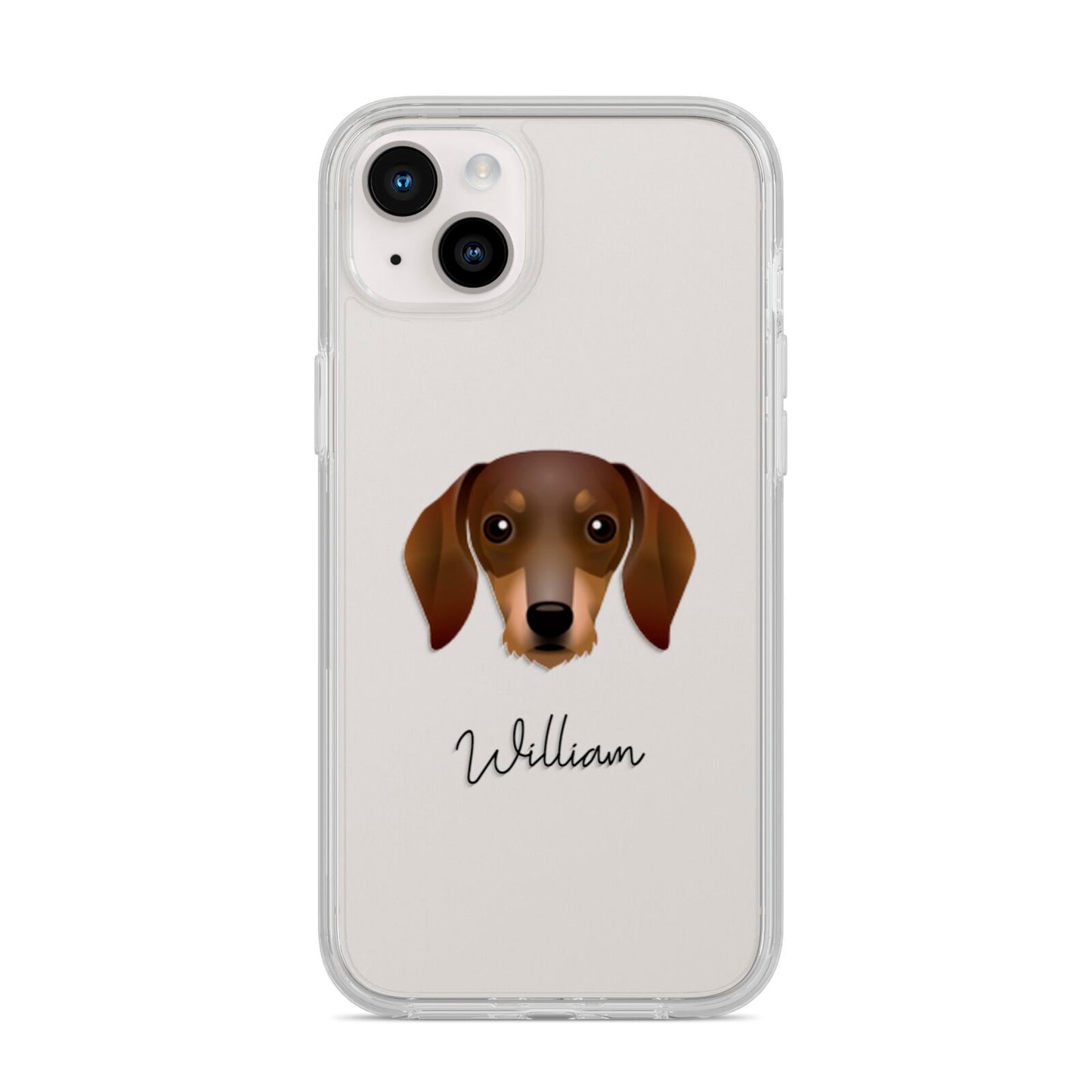 Dachshund Personalised iPhone 14 Plus Clear Tough Case Starlight