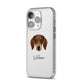 Dachshund Personalised iPhone 14 Pro Clear Tough Case Silver Angled Image