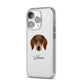 Dachshund Personalised iPhone 14 Pro Clear Tough Case Silver Angled Image