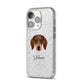 Dachshund Personalised iPhone 14 Pro Glitter Tough Case Silver Angled Image