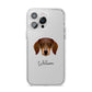 Dachshund Personalised iPhone 14 Pro Max Clear Tough Case Silver