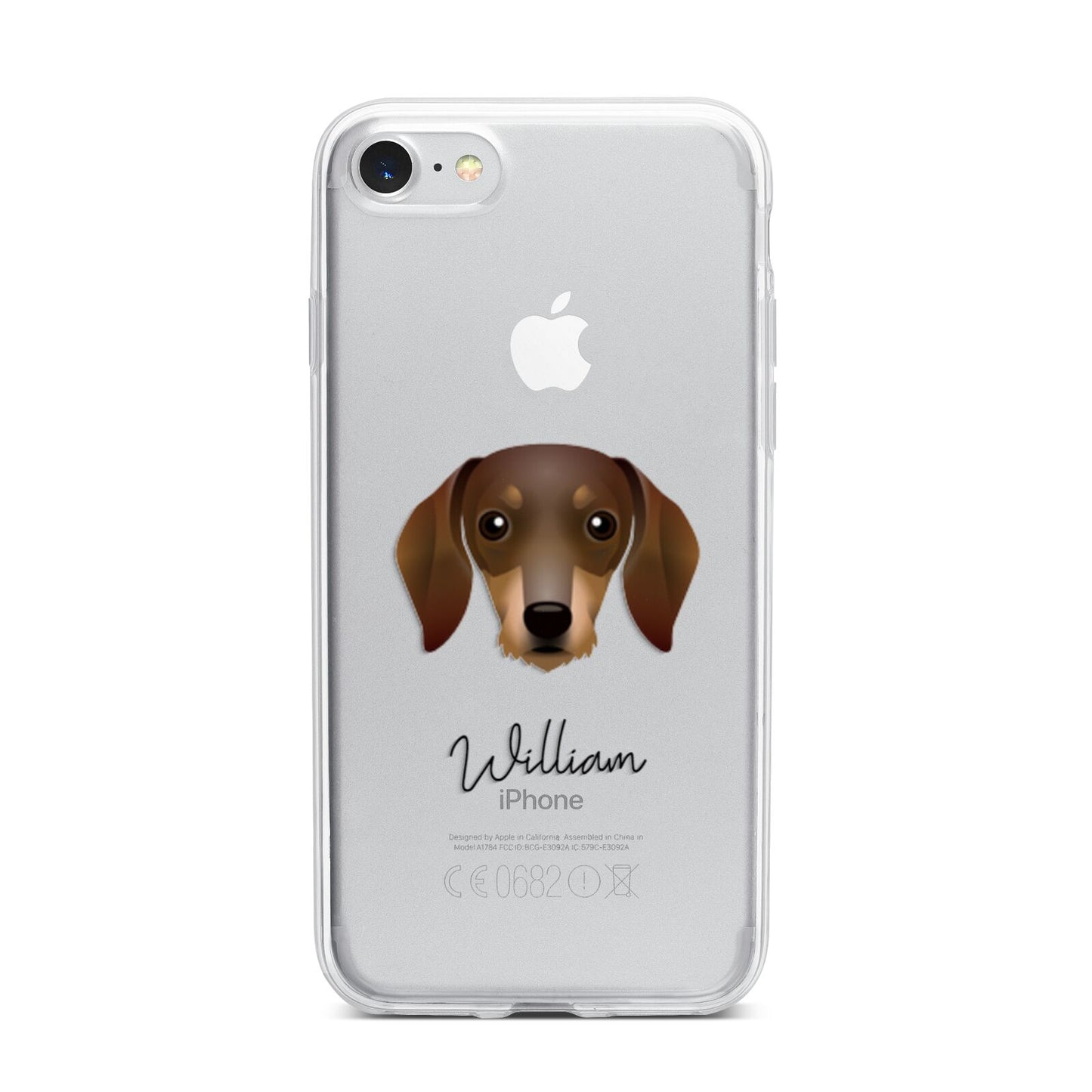 Dachshund Personalised iPhone 7 Bumper Case on Silver iPhone