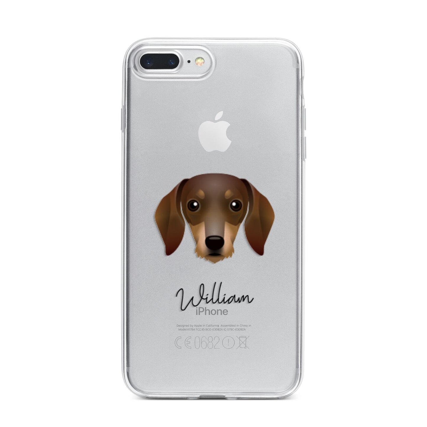 Dachshund Personalised iPhone 7 Plus Bumper Case on Silver iPhone