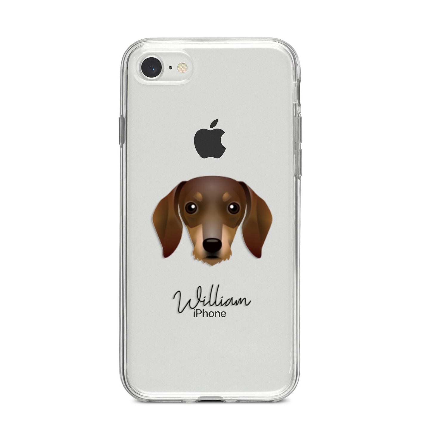 Dachshund Personalised iPhone 8 Bumper Case on Silver iPhone