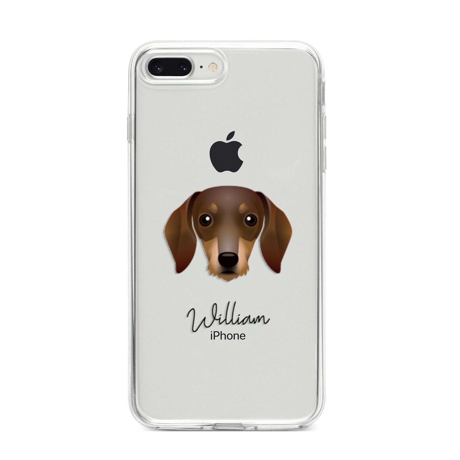 Dachshund Personalised iPhone 8 Plus Bumper Case on Silver iPhone