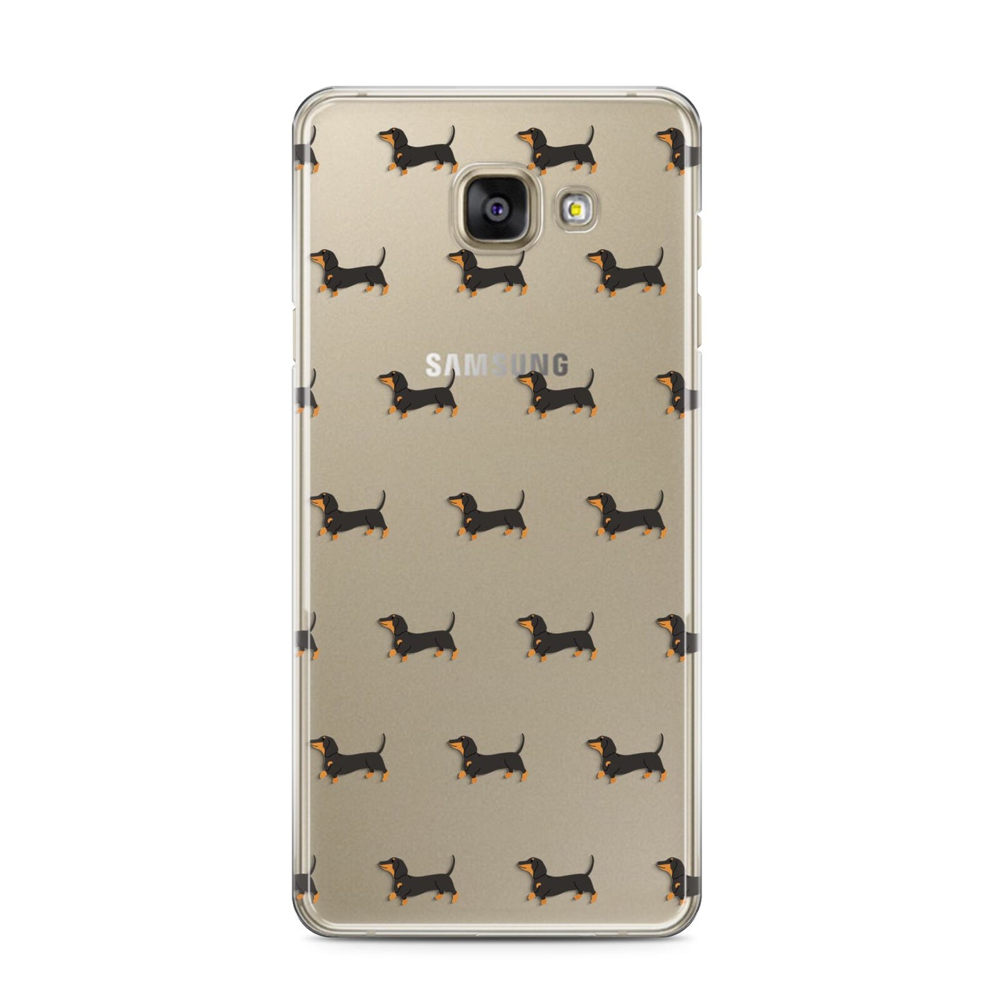 Dachshund Samsung Galaxy A3 2016 Case on gold phone