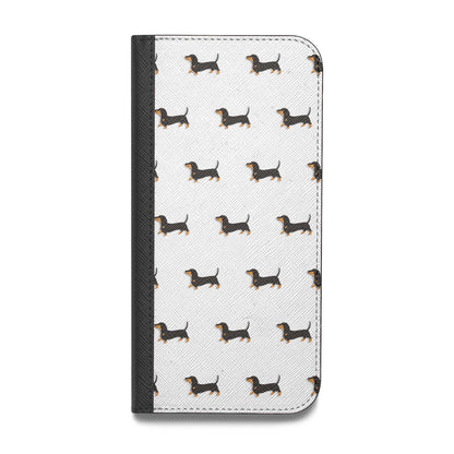 Dachshund Vegan Leather Flip iPhone Case