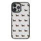 Dachshund iPhone 13 Pro Max Black Impact Case on Silver phone