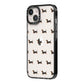 Dachshund iPhone 14 Black Impact Case Side Angle on Silver phone