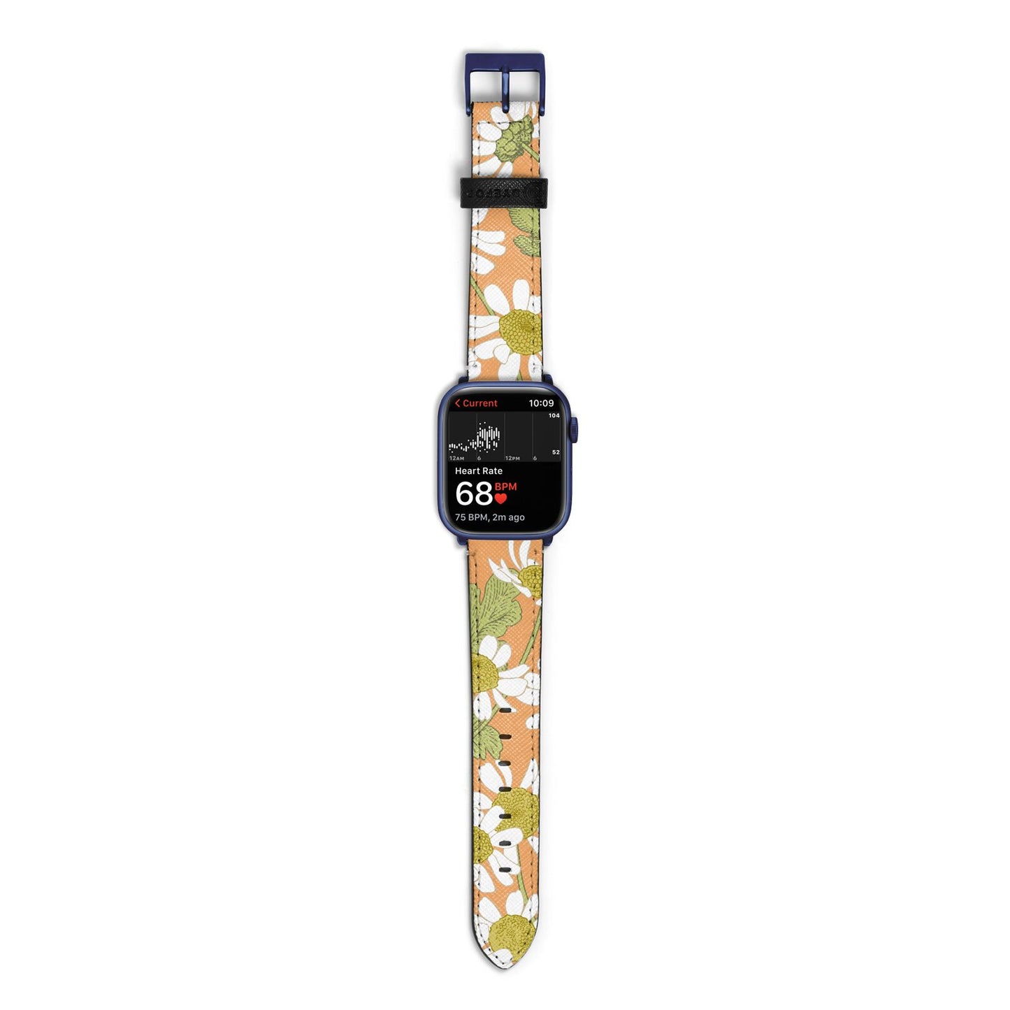 Daisies Apple Watch Strap Size 38mm with Blue Hardware