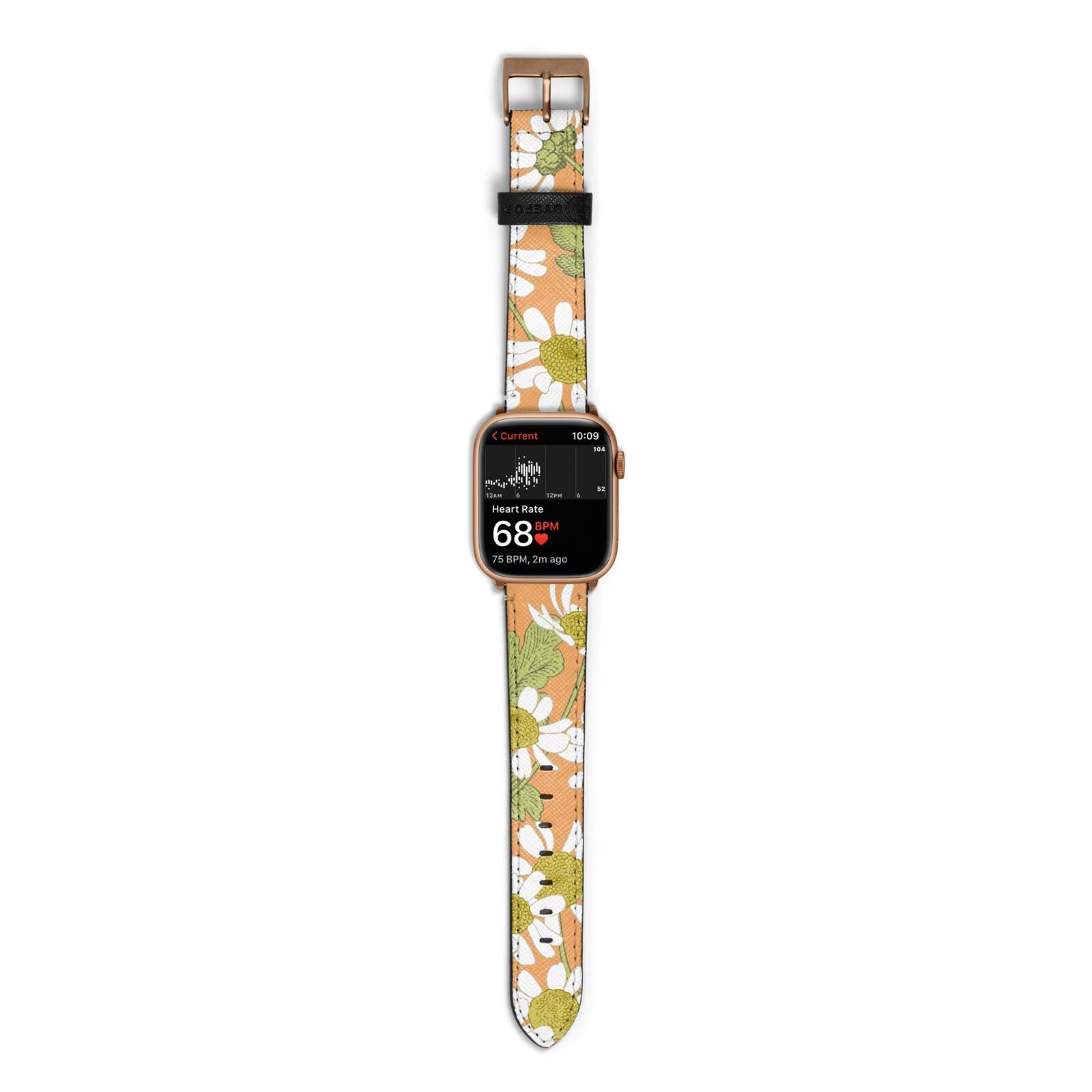 Daisies Apple Watch Strap Size 38mm with Gold Hardware