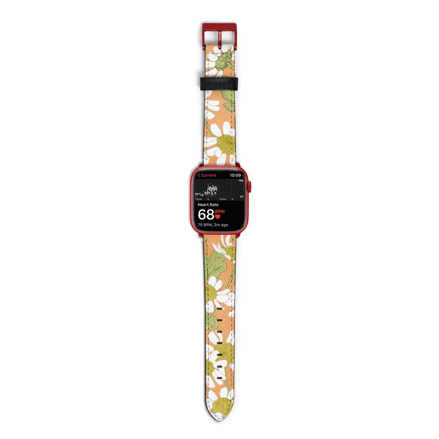 Daisies Apple Watch Strap Size 38mm with Red Hardware