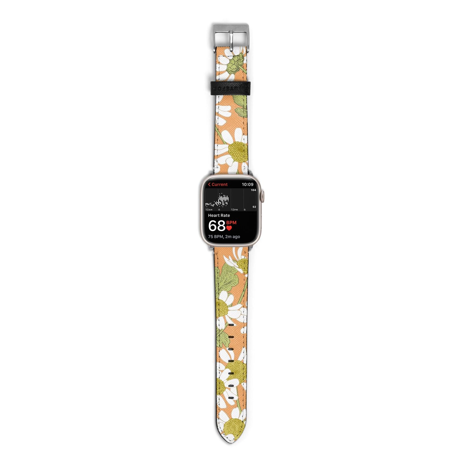 Daisies Apple Watch Strap Size 38mm with Silver Hardware