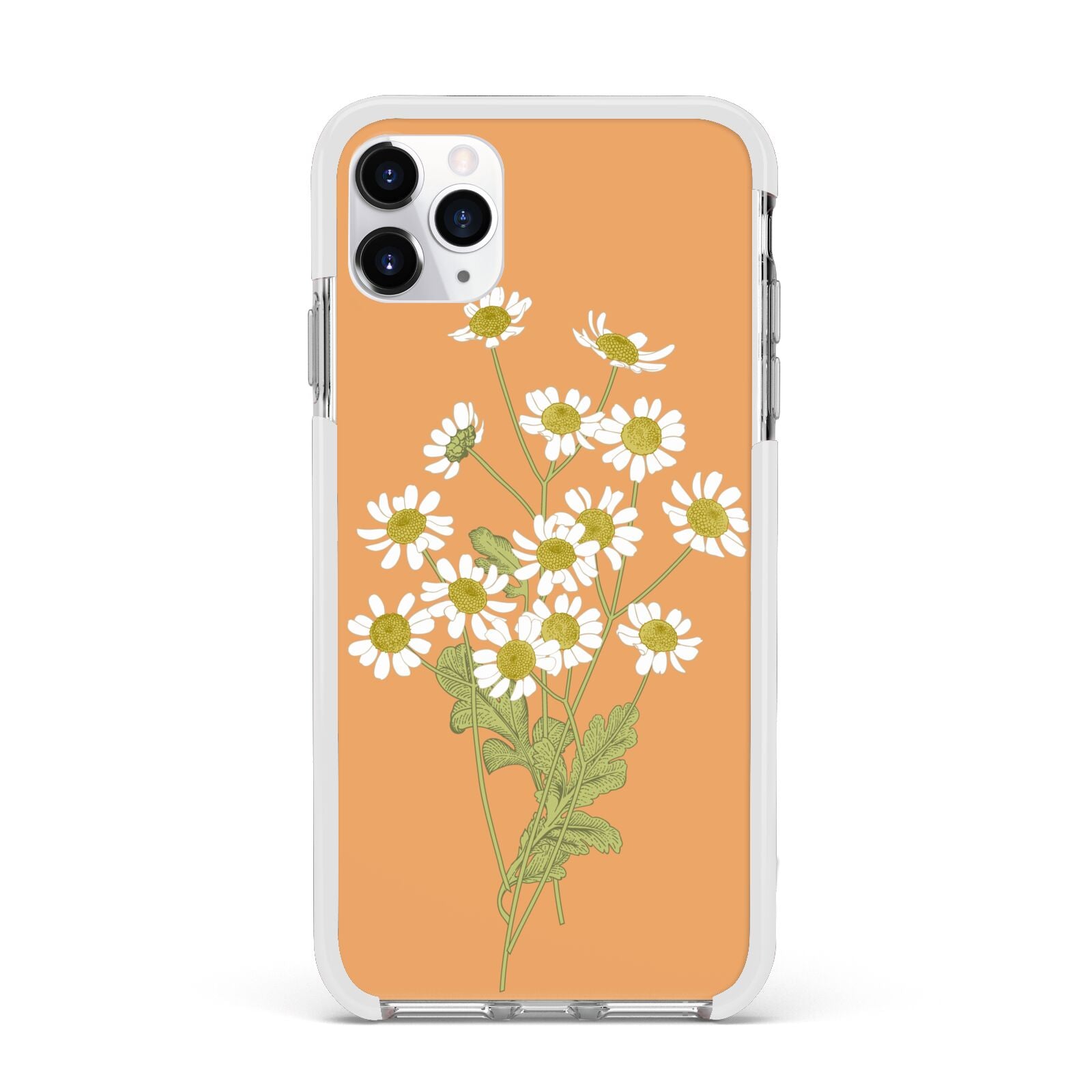Daisies Apple iPhone 11 Pro Max in Silver with White Impact Case