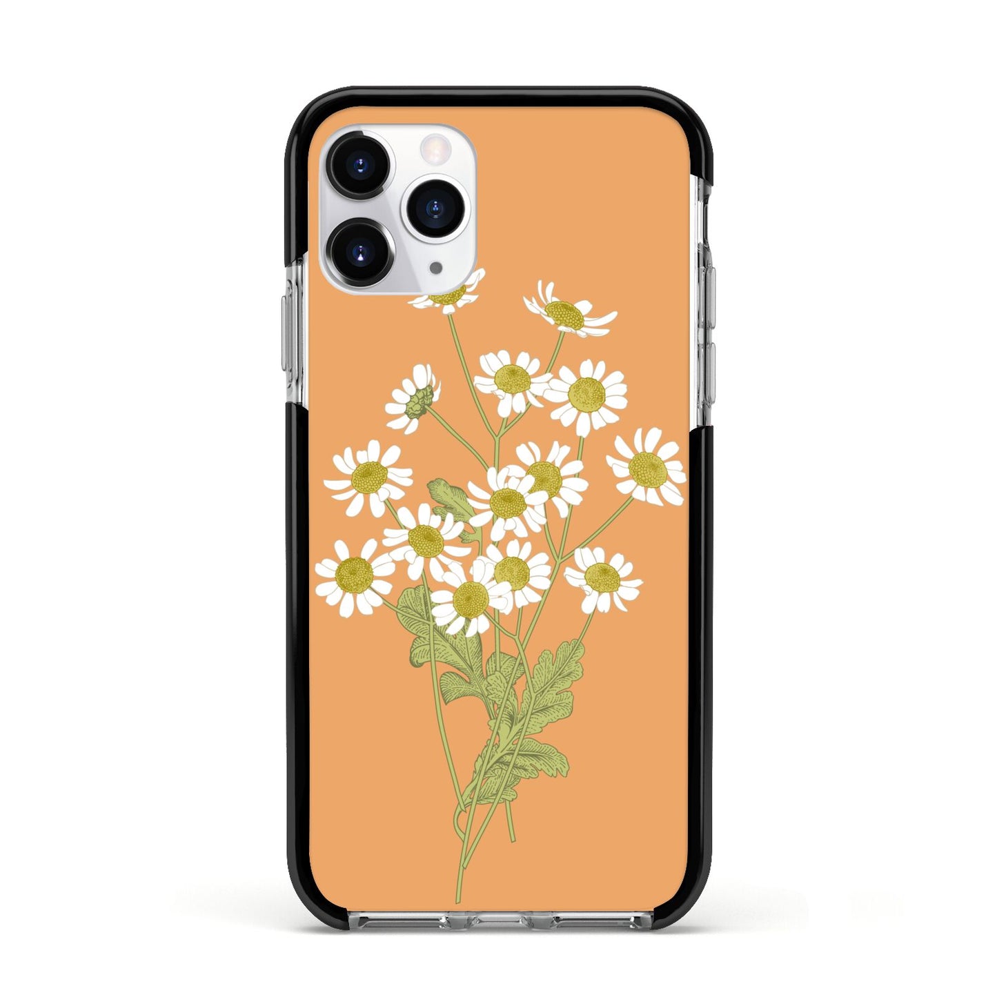 Daisies Apple iPhone 11 Pro in Silver with Black Impact Case