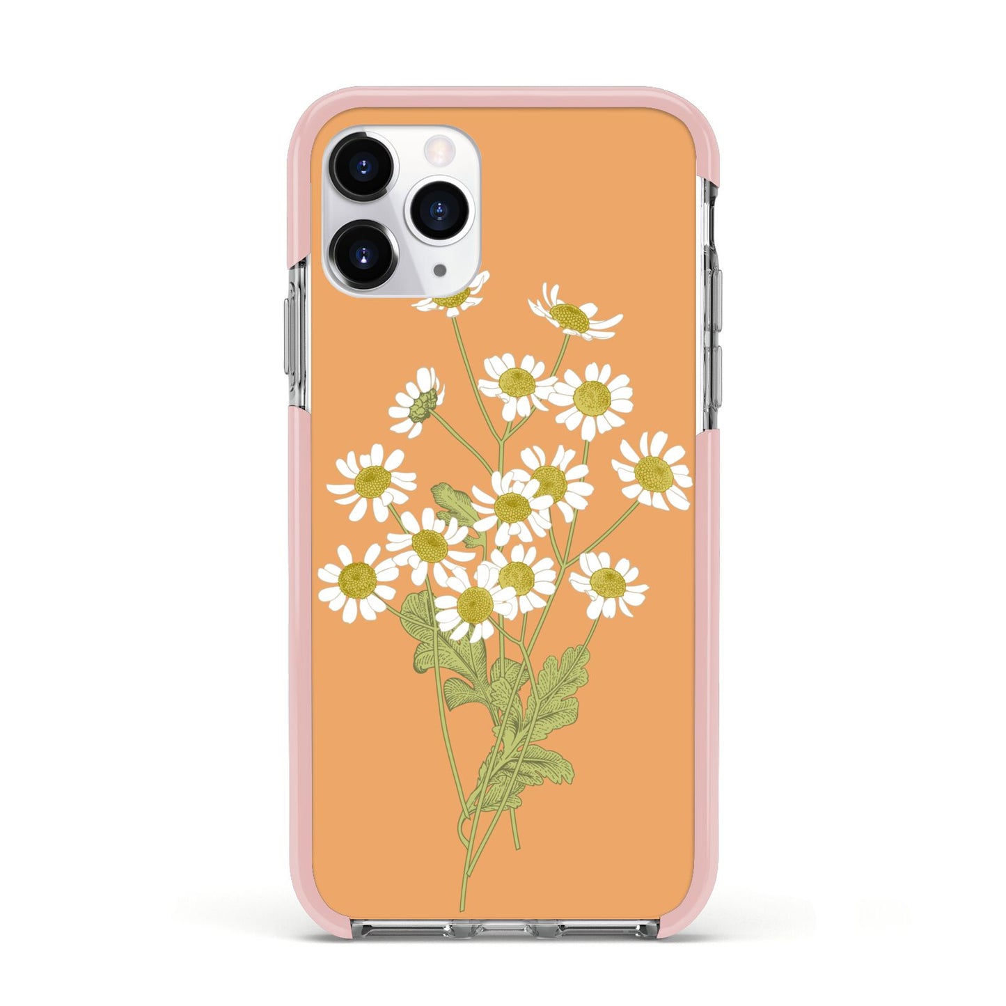 Daisies Apple iPhone 11 Pro in Silver with Pink Impact Case