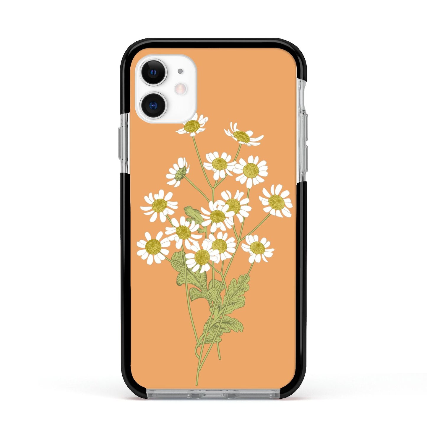 Daisies Apple iPhone 11 in White with Black Impact Case