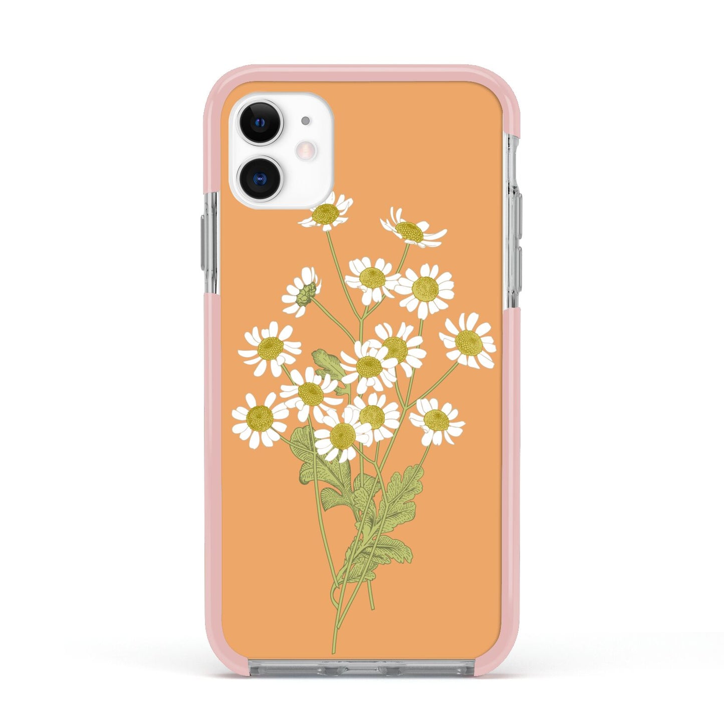 Daisies Apple iPhone 11 in White with Pink Impact Case