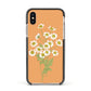 Daisies Apple iPhone Xs Impact Case Black Edge on Gold Phone