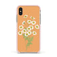Daisies Apple iPhone Xs Impact Case Pink Edge on Gold Phone