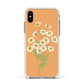 Daisies Apple iPhone Xs Impact Case White Edge on Silver Phone