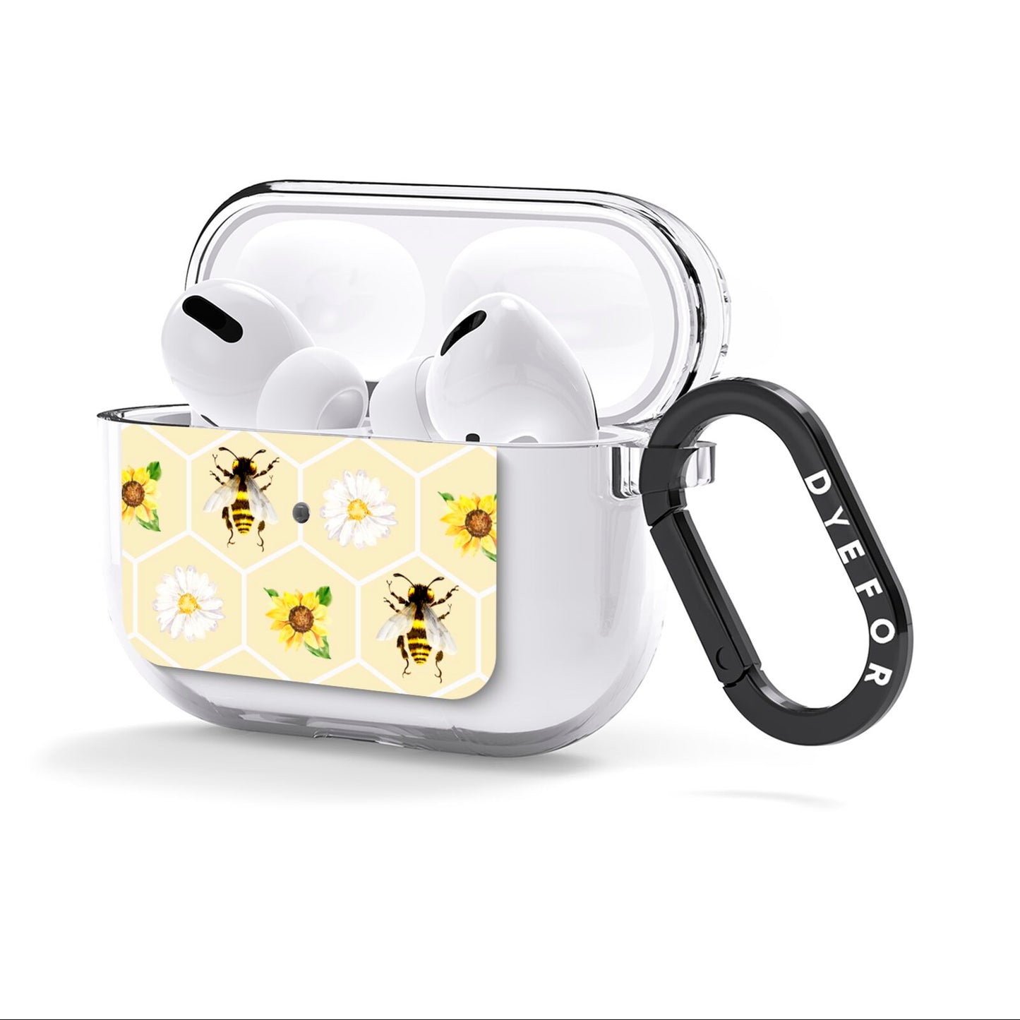 Daisies Bees and Sunflowers AirPods Clear Case 3rd Gen Side Image