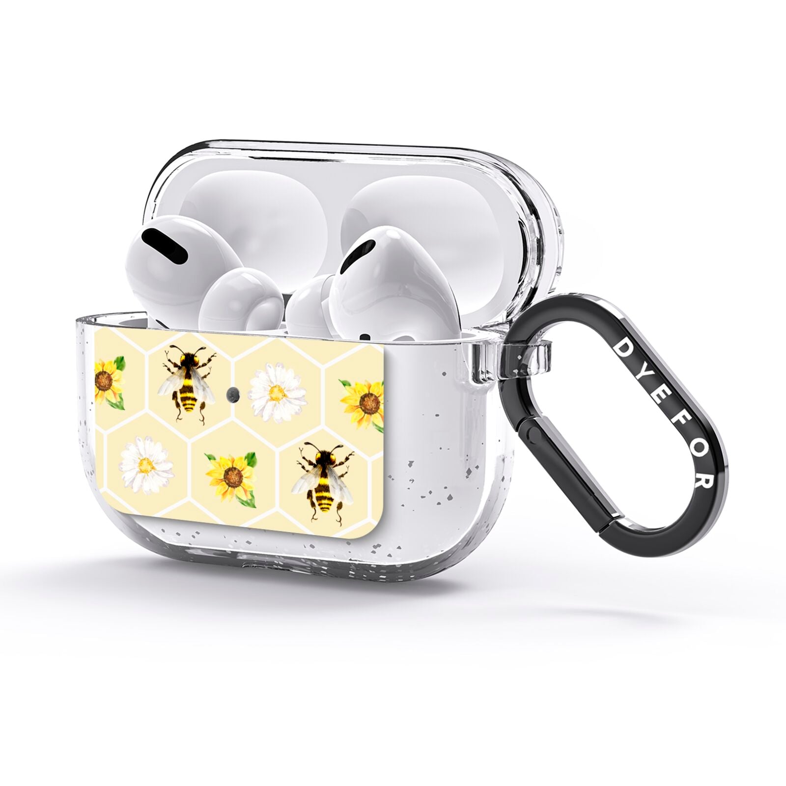 Daisies Bees and Sunflowers AirPods Glitter Case 3rd Gen Side Image