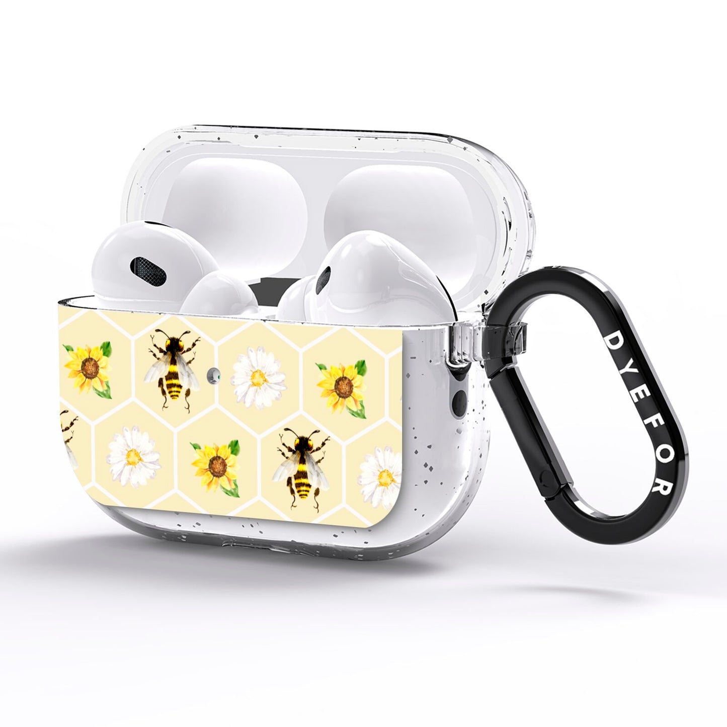 Daisies Bees and Sunflowers AirPods Pro Glitter Case Side Image