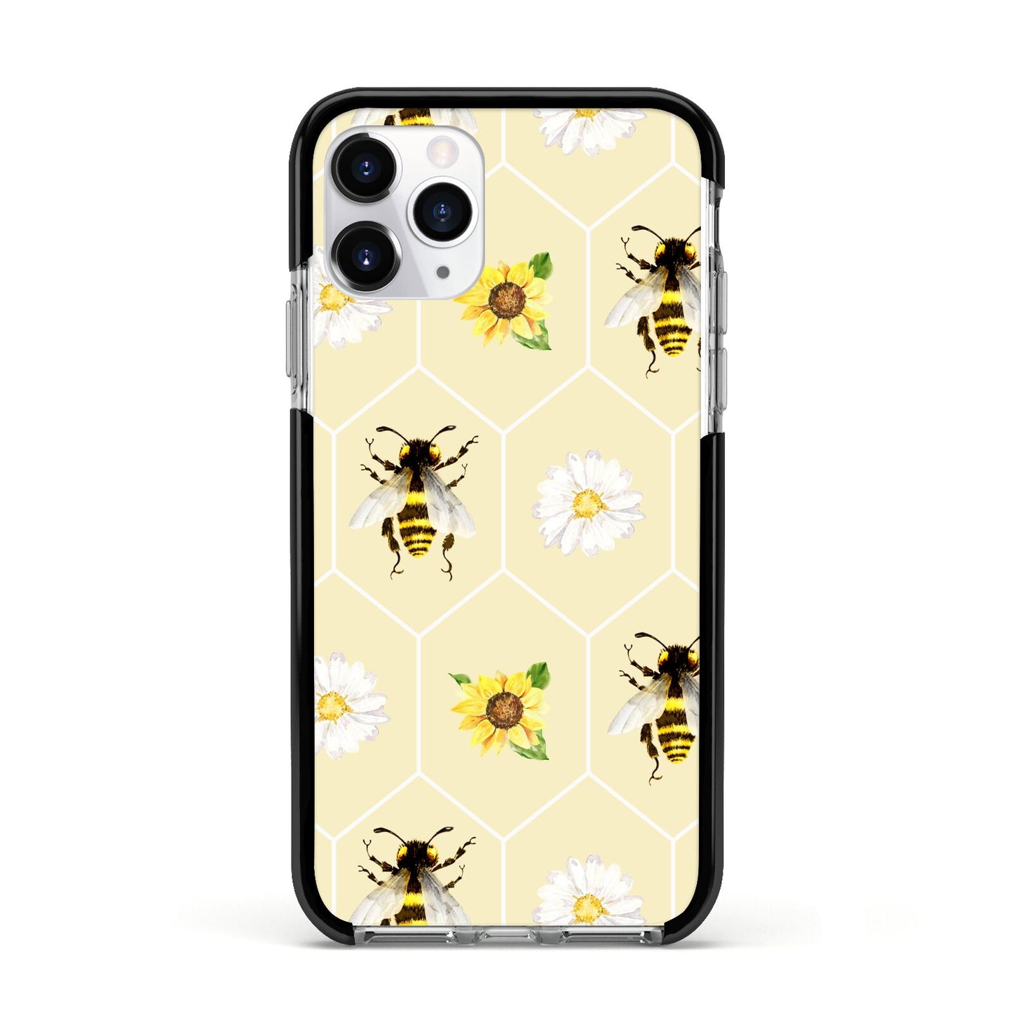 Daisies Bees and Sunflowers Apple iPhone 11 Pro in Silver with Black Impact Case