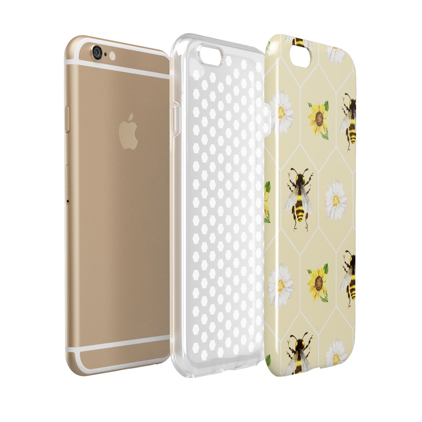 Daisies Bees and Sunflowers Apple iPhone 6 3D Tough Case Expanded view