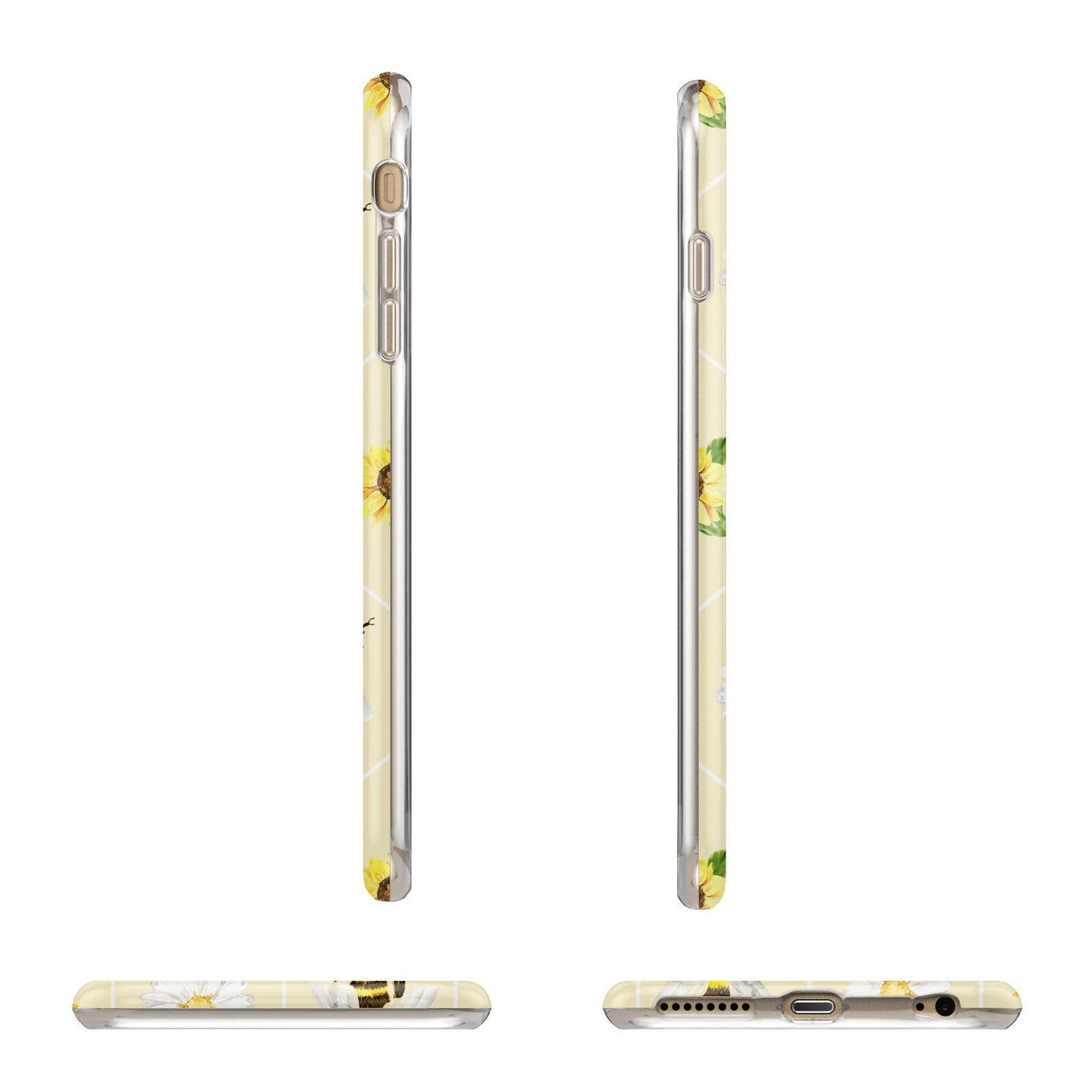 Daisies Bees and Sunflowers Apple iPhone 6 Plus 3D Wrap Tough Case Alternative Image Angles