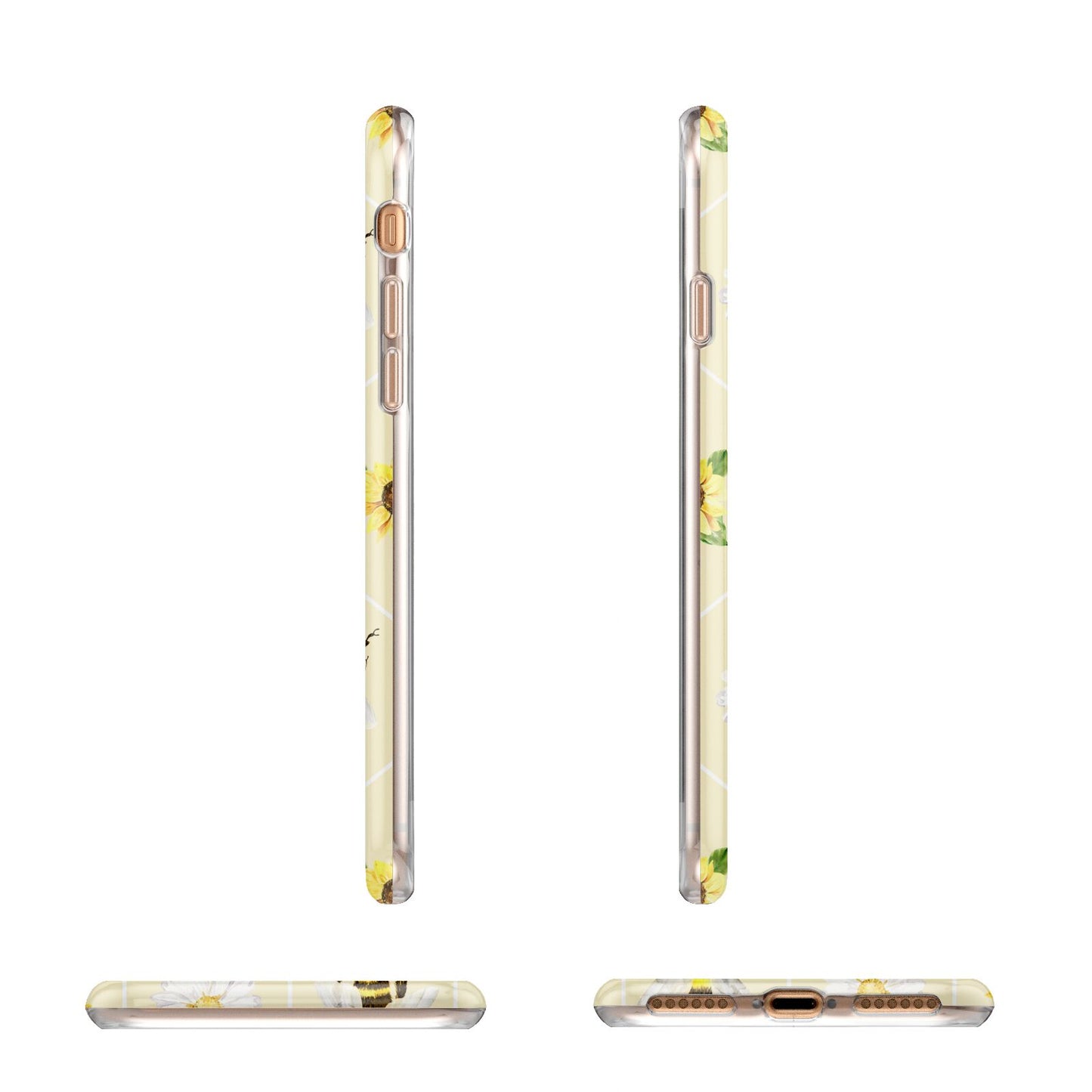 Daisies Bees and Sunflowers Apple iPhone 7 8 3D Wrap Tough Case Alternative Image Angles