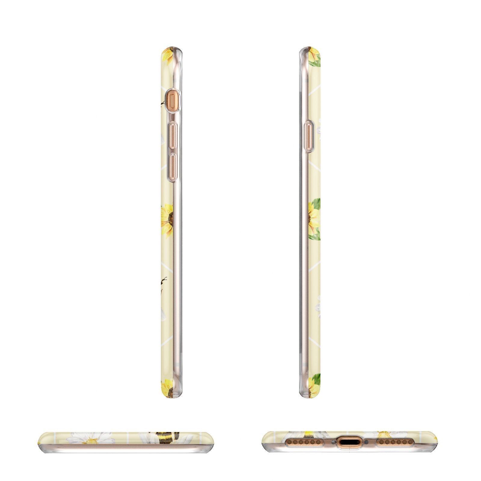 Daisies Bees and Sunflowers Apple iPhone 7 8 3D Wrap Tough Case Alternative Image Angles