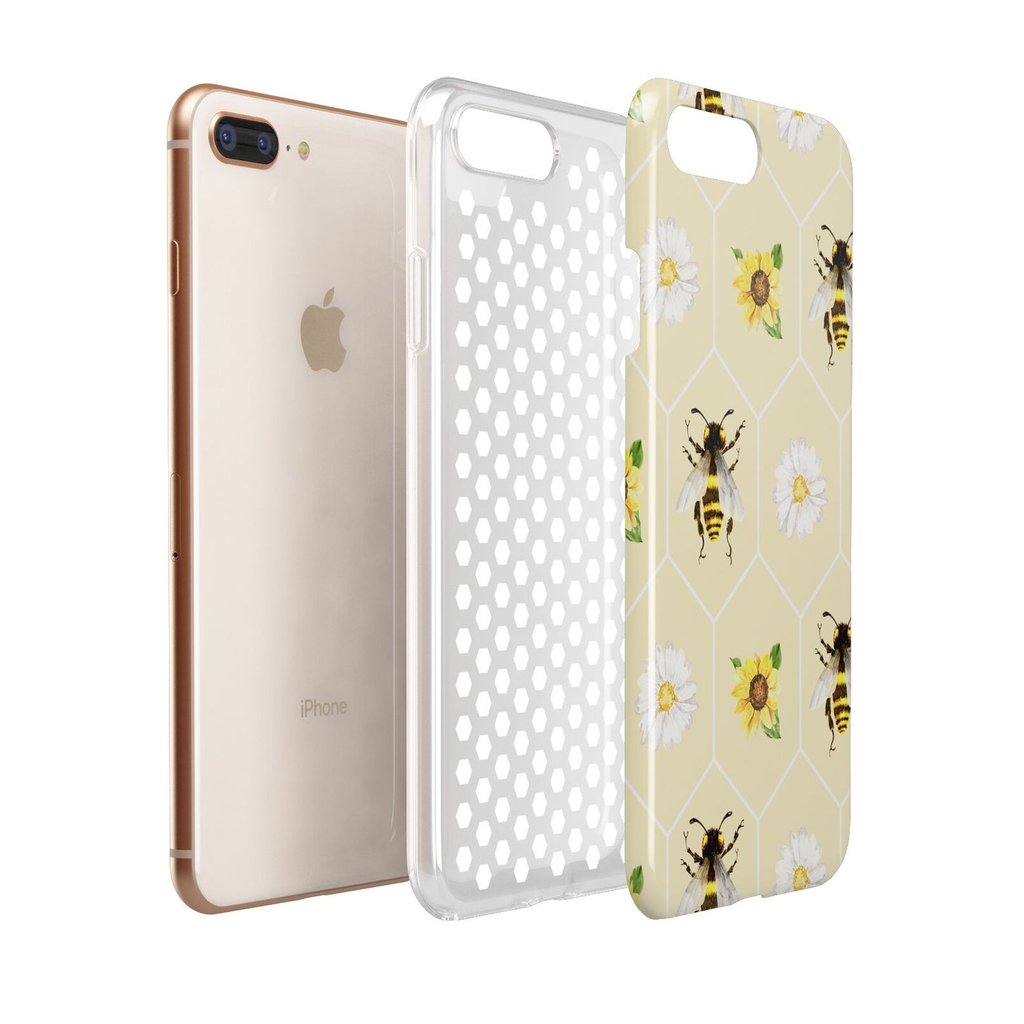 Daisies Bees and Sunflowers Apple iPhone 7 8 Plus 3D Tough Case Expanded View