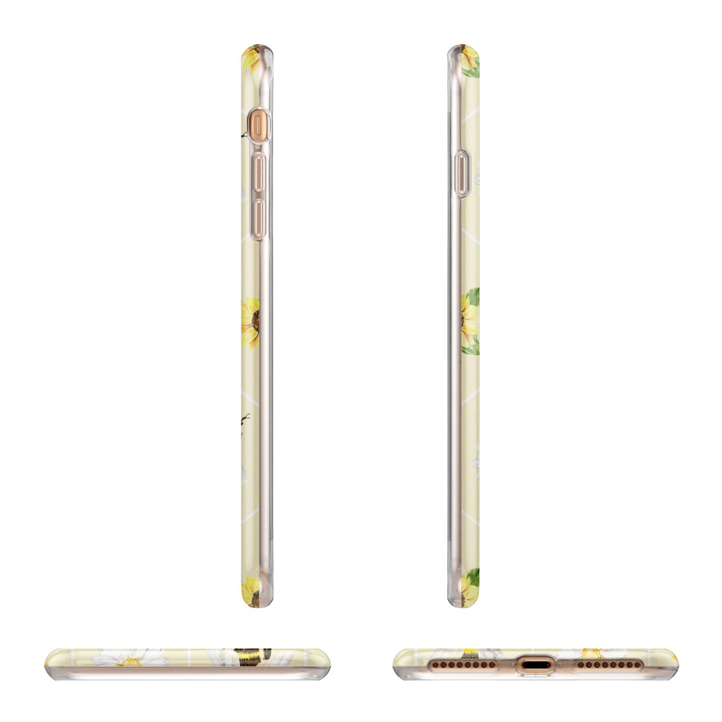 Daisies Bees and Sunflowers Apple iPhone 7 8 Plus 3D Wrap Tough Case Alternative Image Angles