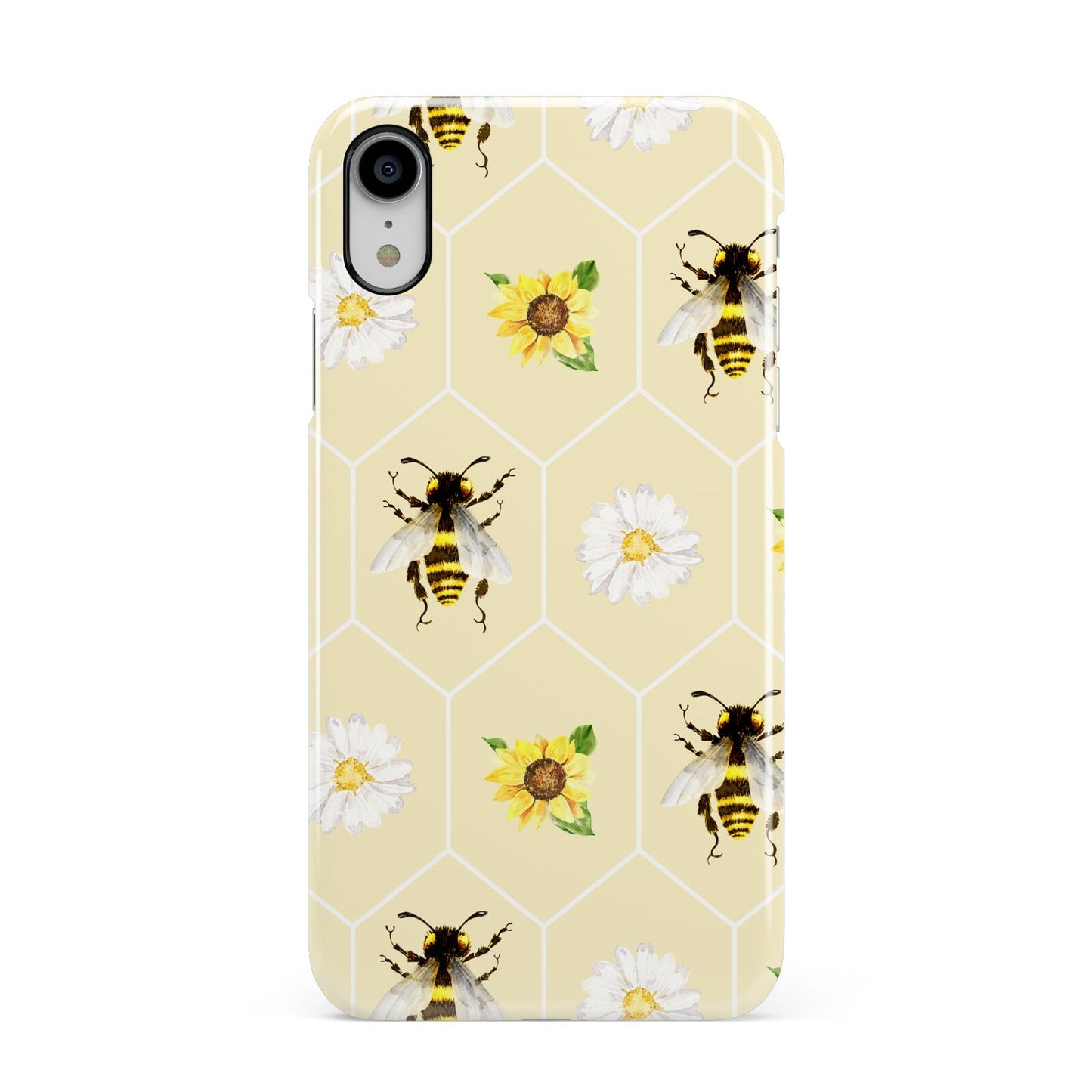 Daisies Bees and Sunflowers Apple iPhone XR White 3D Snap Case
